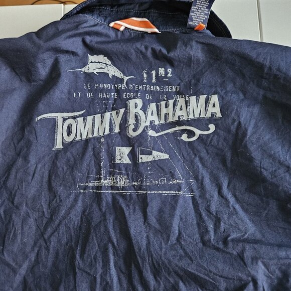 Tommy Bahama Jacket Mens M Navy Cotton Nylon Full Zip Lined Windbreaker Pockets - Picture 4 of 16